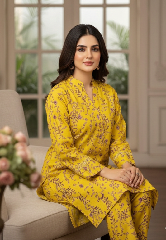 2 Pc Digital Print Dhanak(25 022)