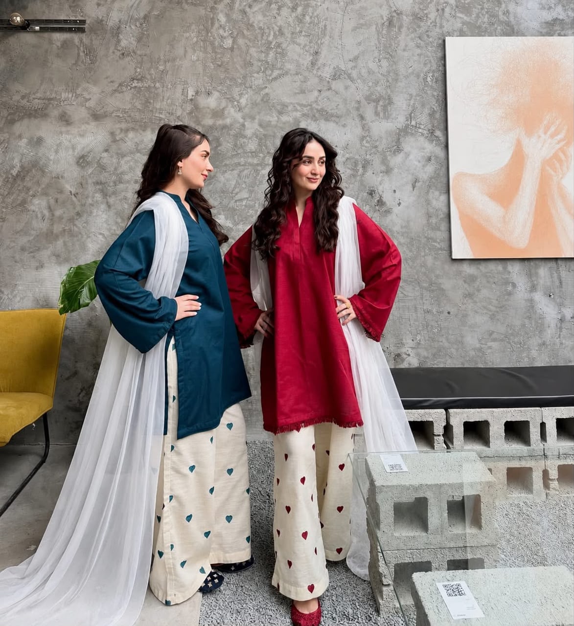 MULTI HEART FARSHI 3 PC SUIT