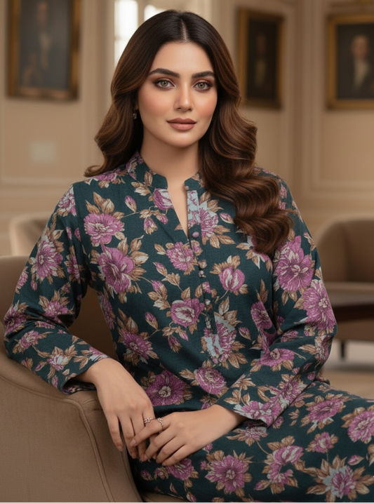 2 Pc Digital Print Dhanak(25 021)