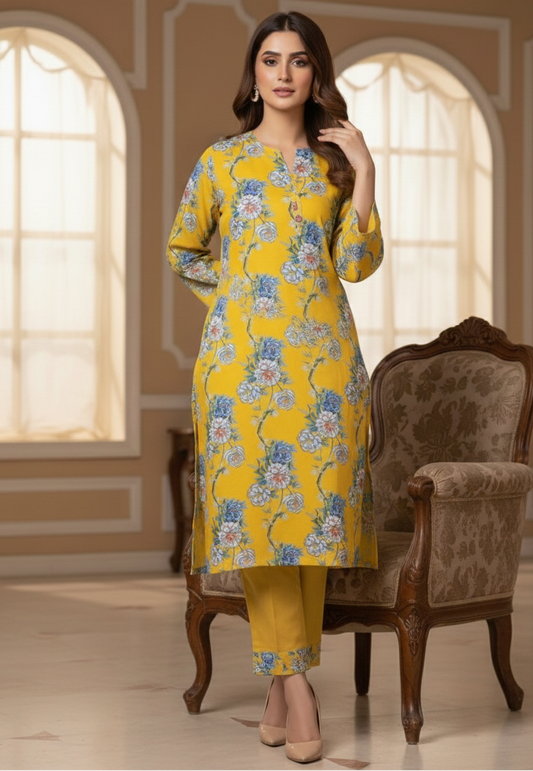 2 Pc Digital Print Dhanak(25 020)