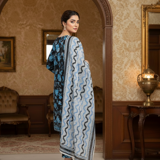 3 Pc Linen Digital Print (112)