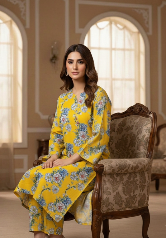 2 Pc Digital Print Dhanak(25 020)