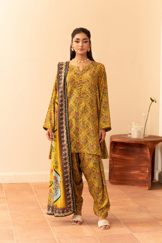 3 Pc Linen Digital Print (109)